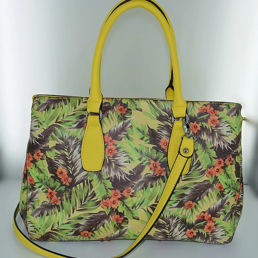 Floral Print Colorful Vegan Leather Shoulder/Crossbody Handbag, NWT - Picture 2 of 6
